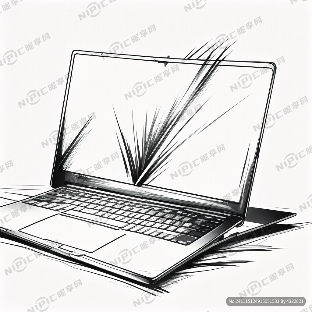 筆記本電腦 簡筆畫 線條畫