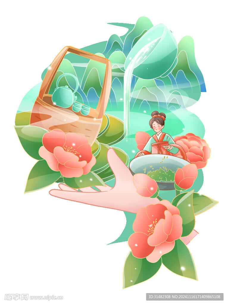 春茶插畫
