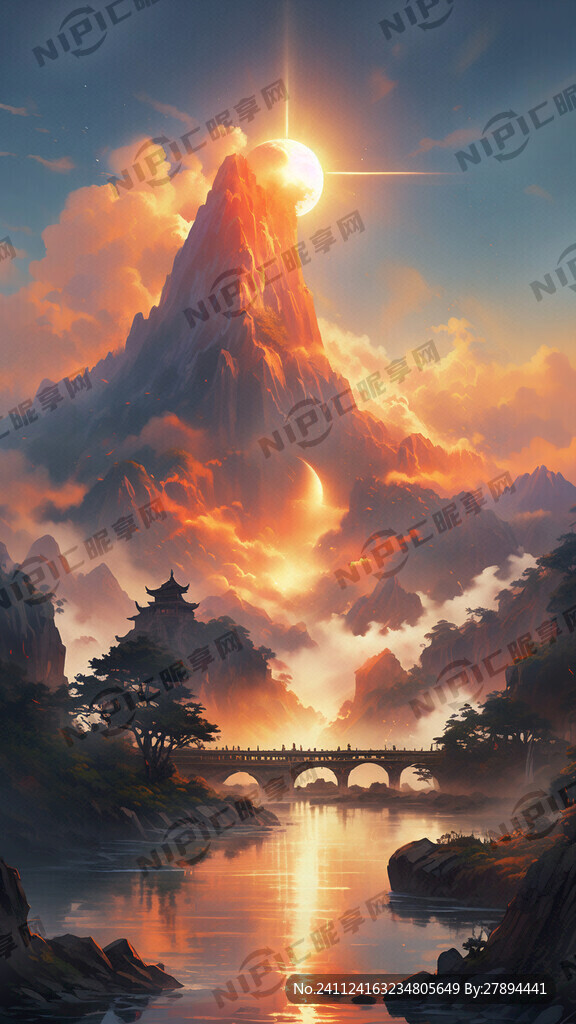 日照金山  突出日和山