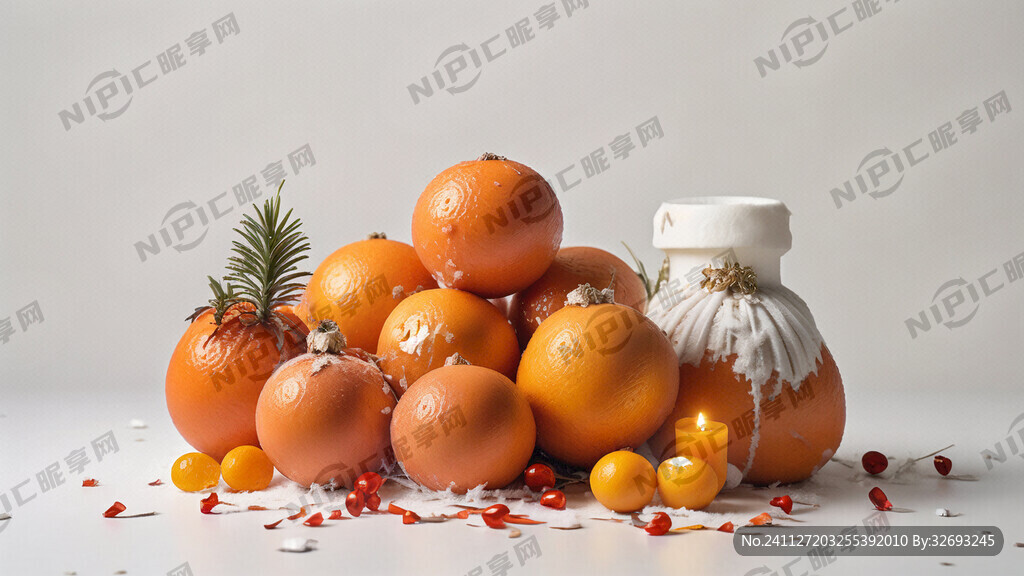 圣誕節(jié) 臍橙 白底