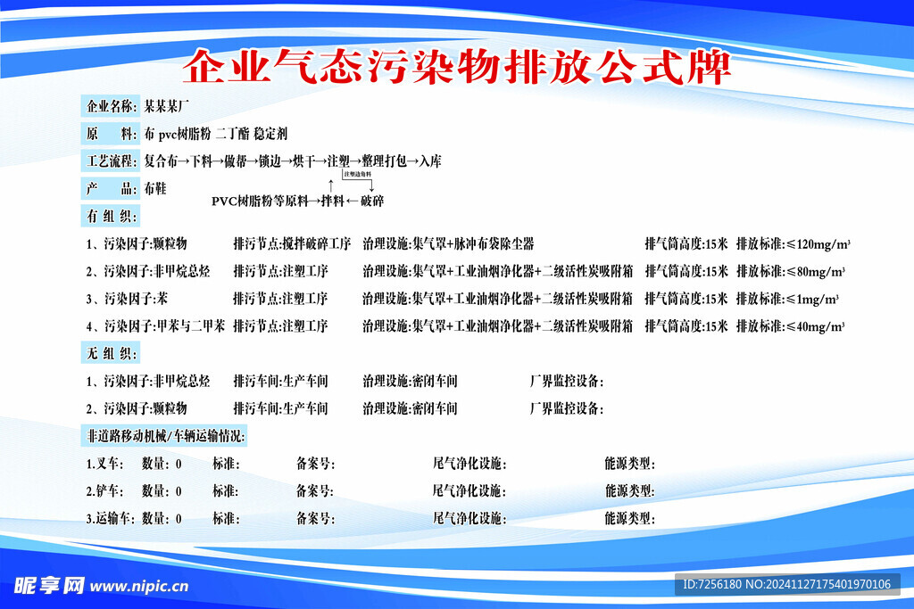 氣態(tài)污染物排放公示牌