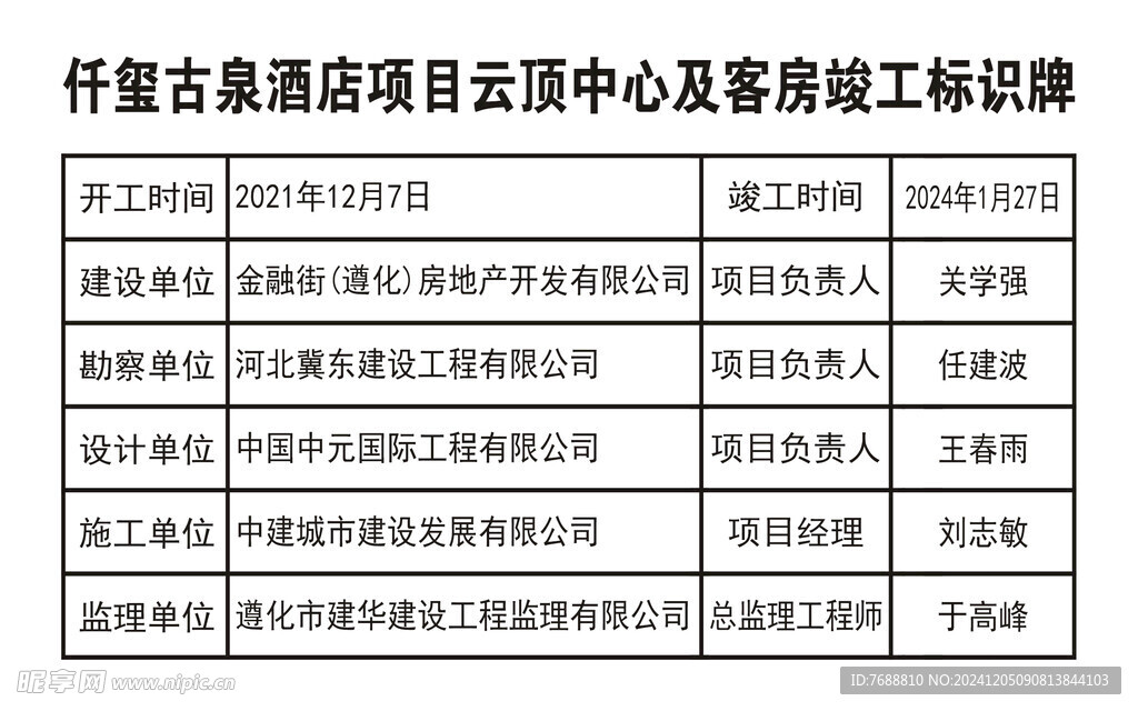 竣工標識牌