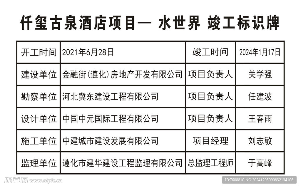 竣工標識牌
