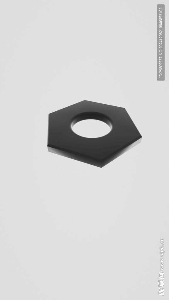 C4D黑色螺母建模