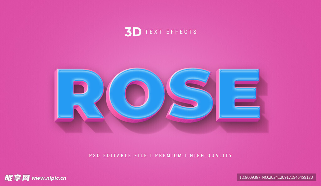 可愛公主3D立體字體樣機