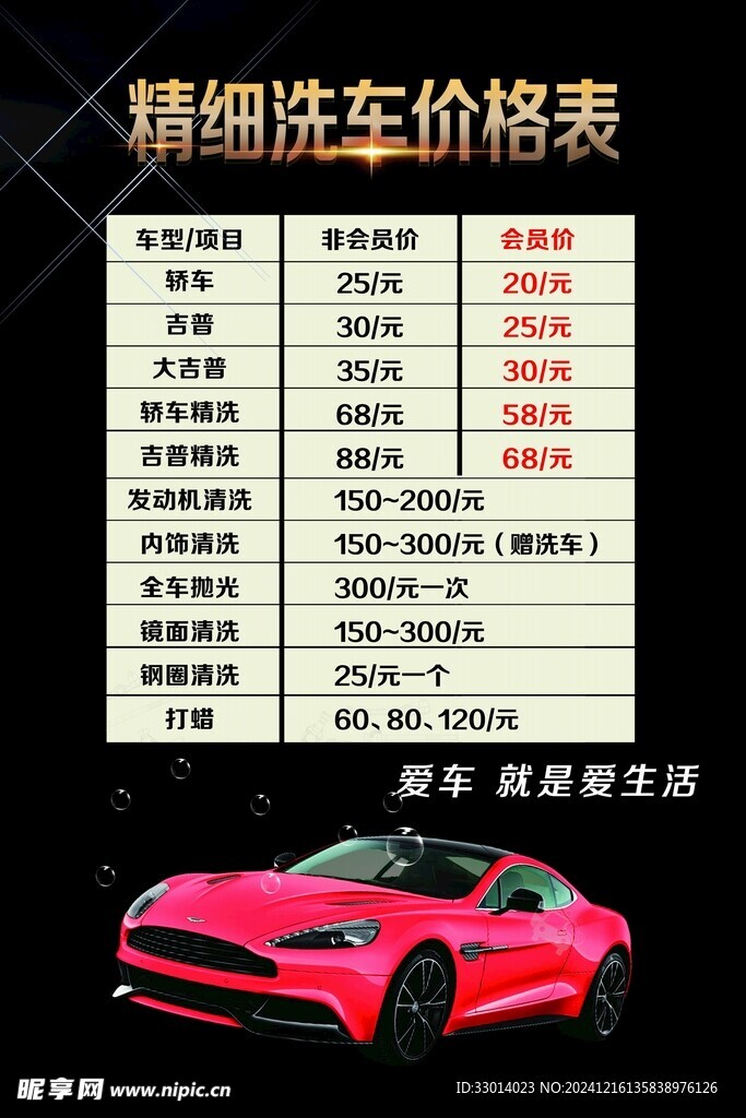 洗車海報