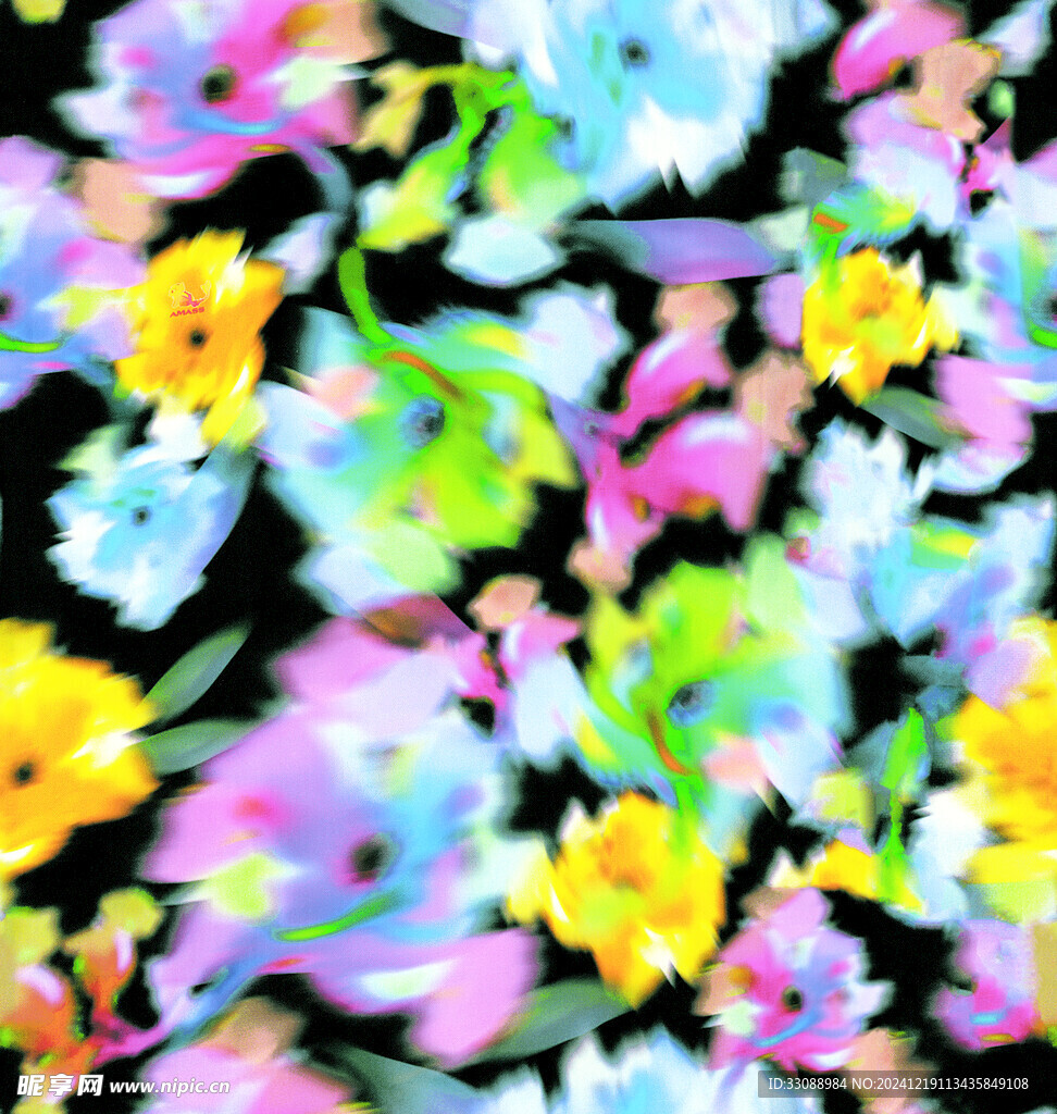 扎染 水彩花