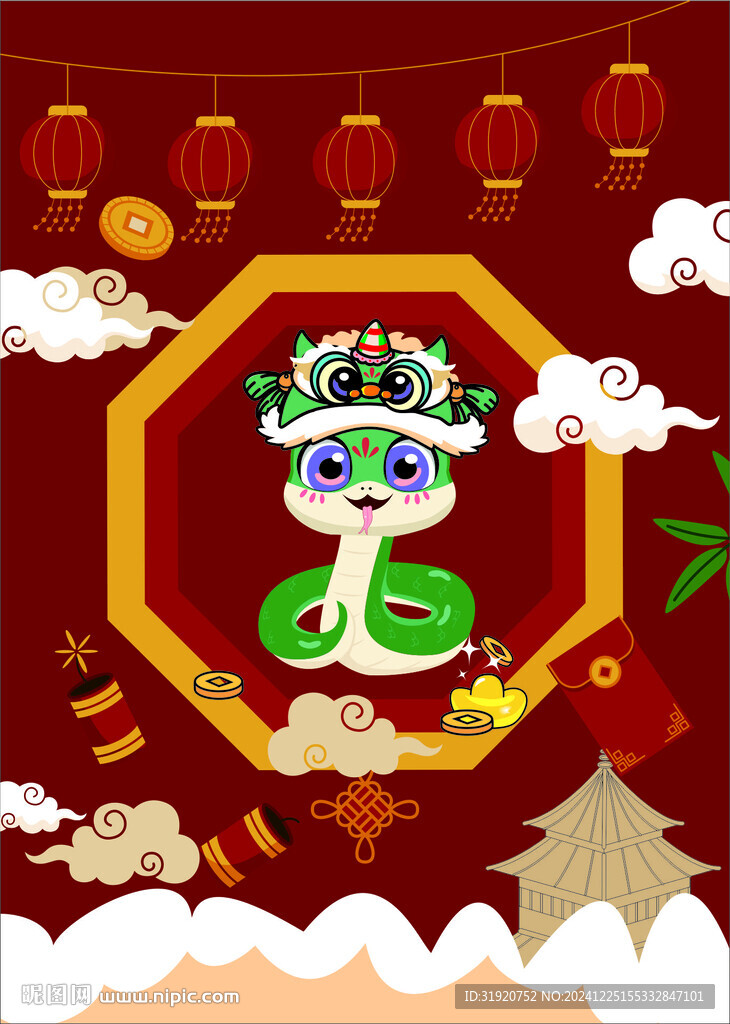 蛇年春節海報