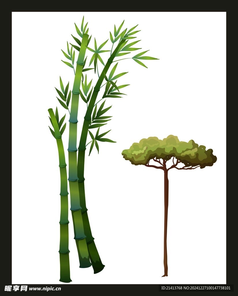 手繪樹木綠植