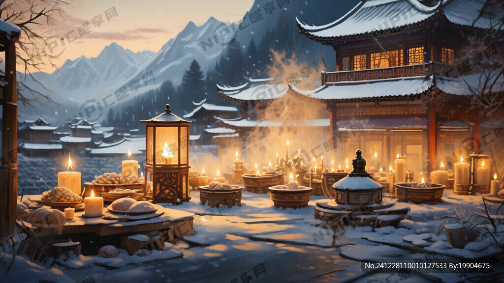 萬家燈火、高樓、鄉村雪景、團圓