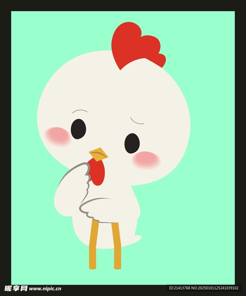 手繪線描小雞