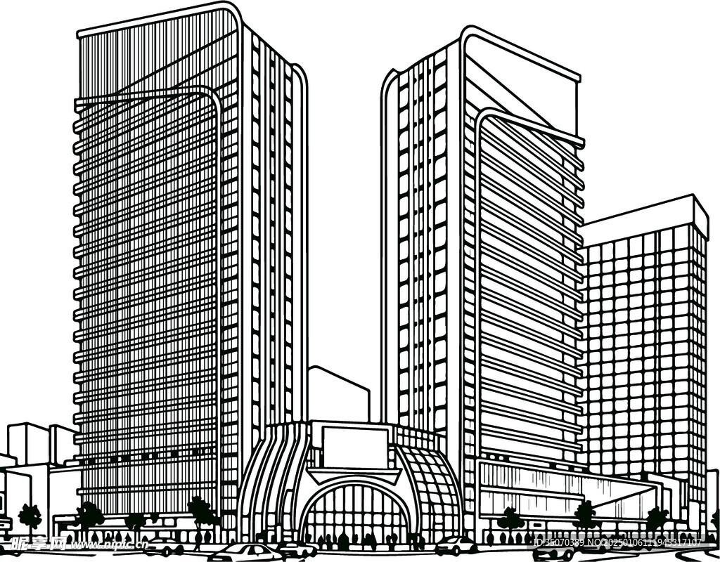 城市黑白稿