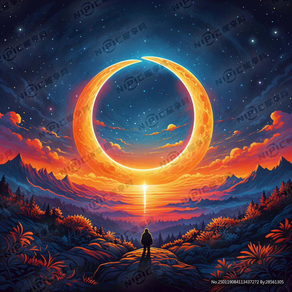一個太陽圖案一個月亮圖案組成一