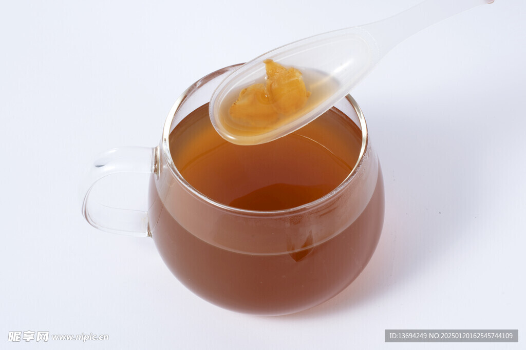 人參姜膏茶水特寫高清大圖