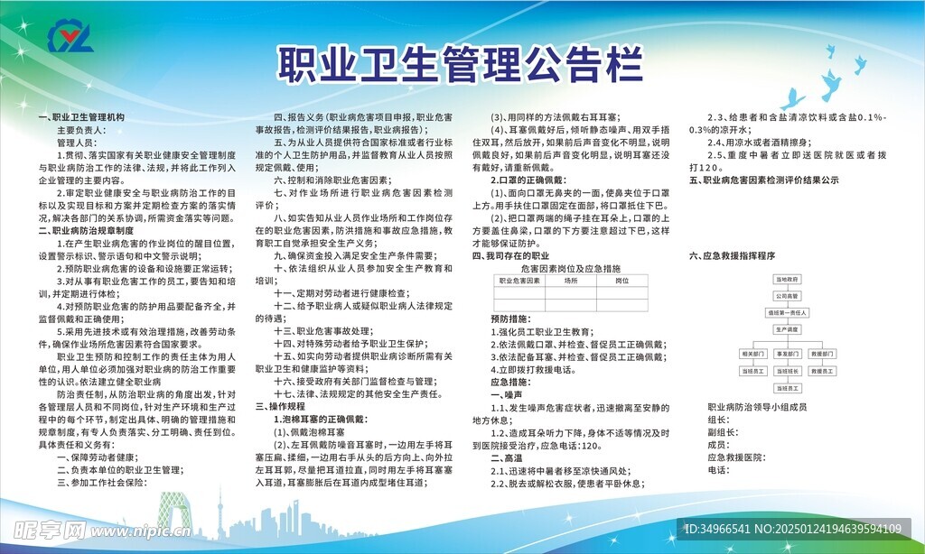 衛(wèi)生管理公告欄