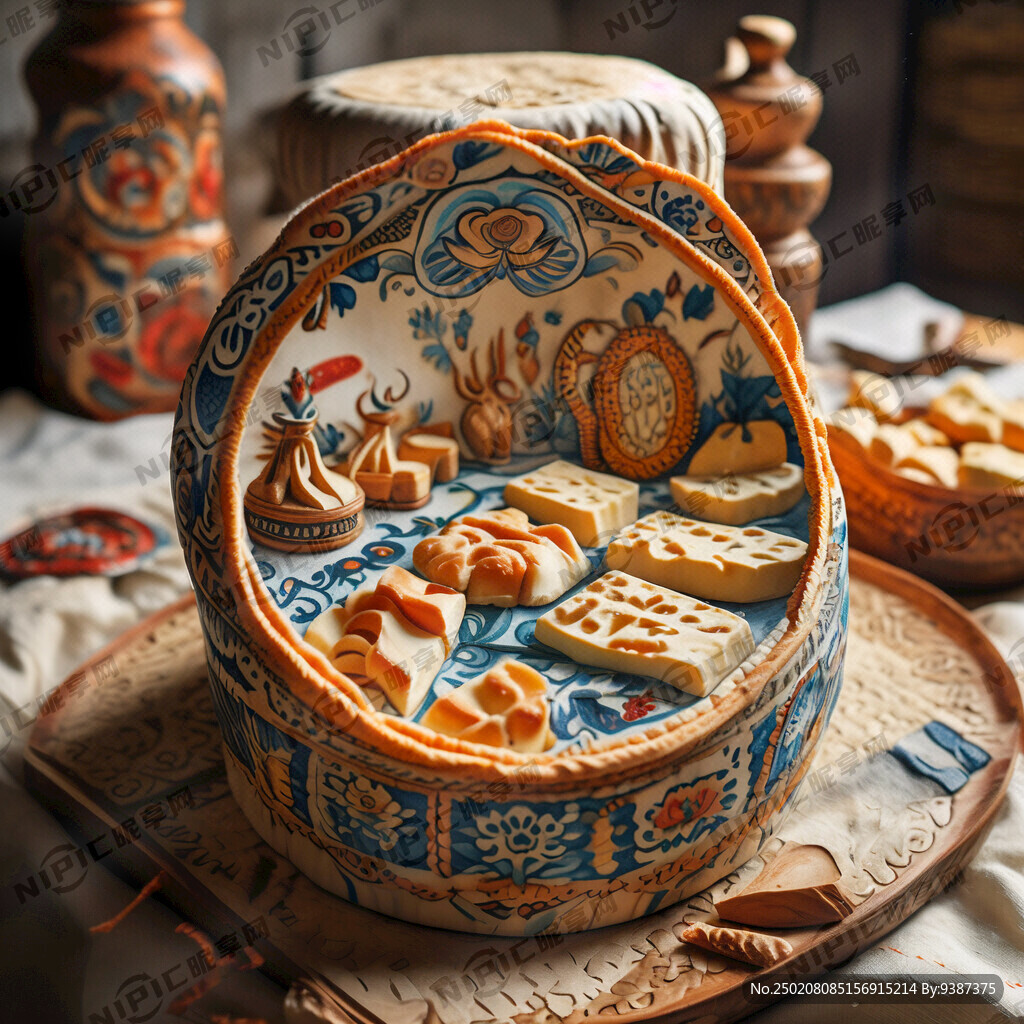 蒙古風(fēng)格  奶酪包裝圖案