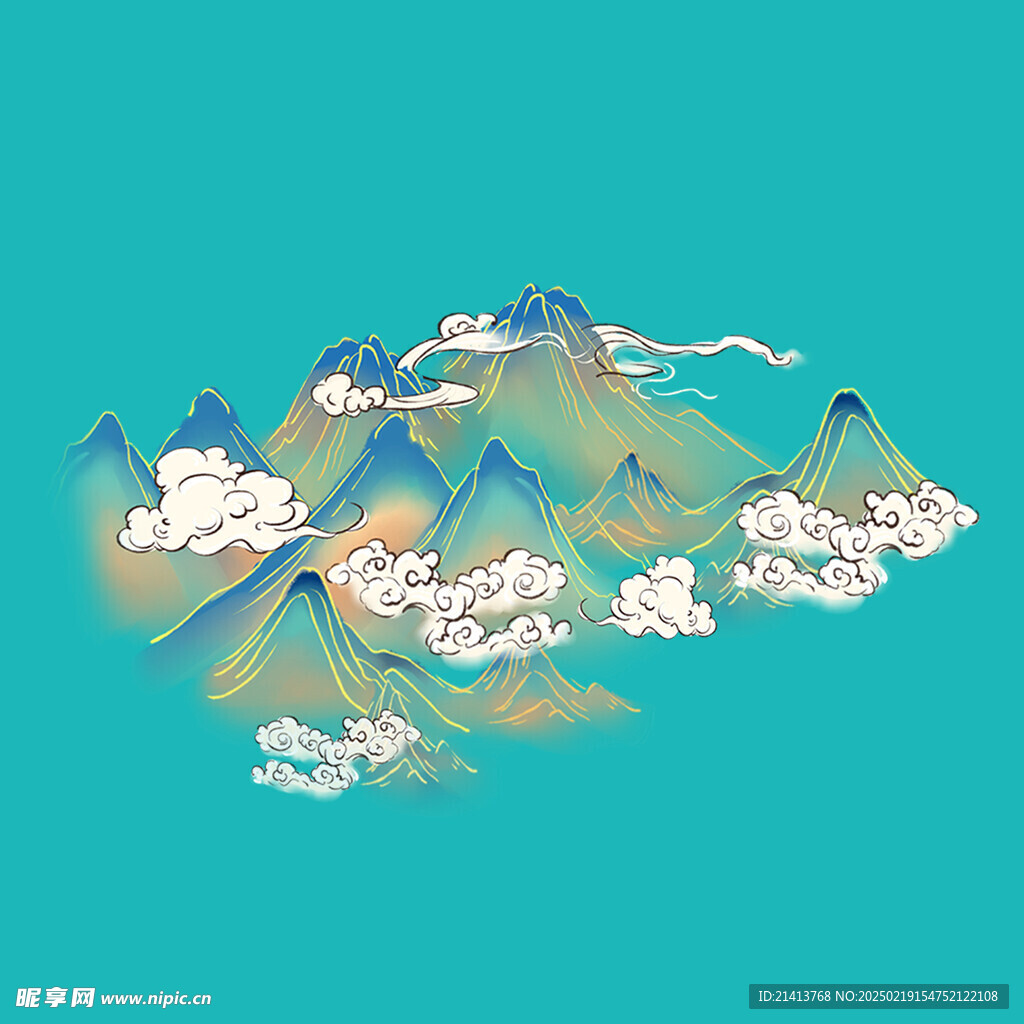 國潮古風山水