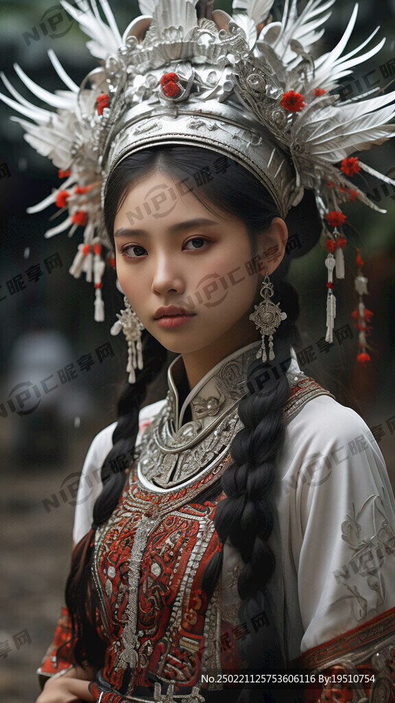 苗族美女  白度圖