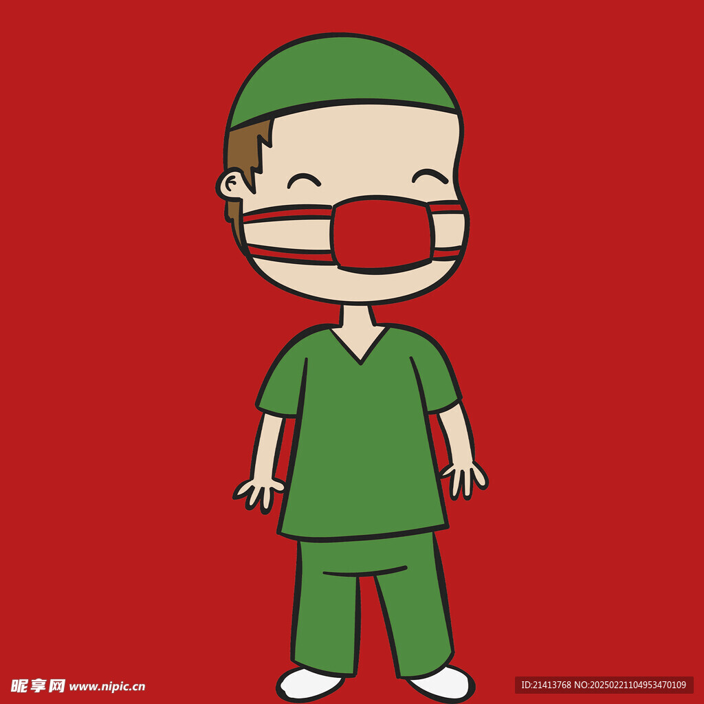 手繪醫生護士