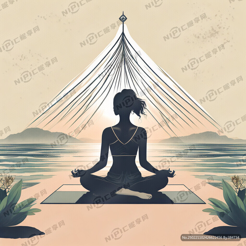 簡約時尚的瑜珈海報底圖