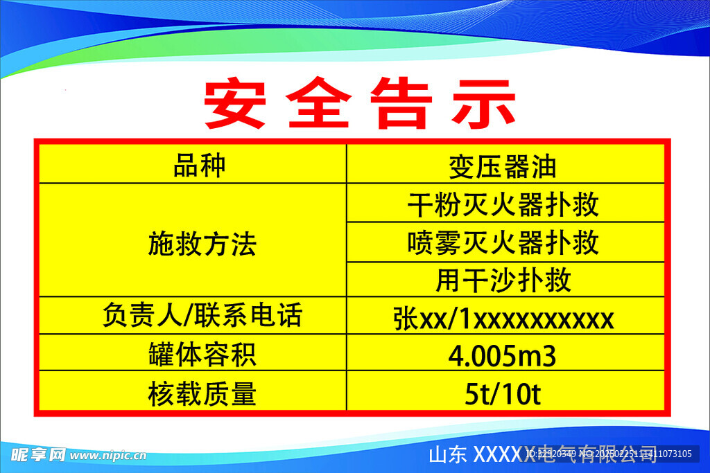 安全告示  電廠