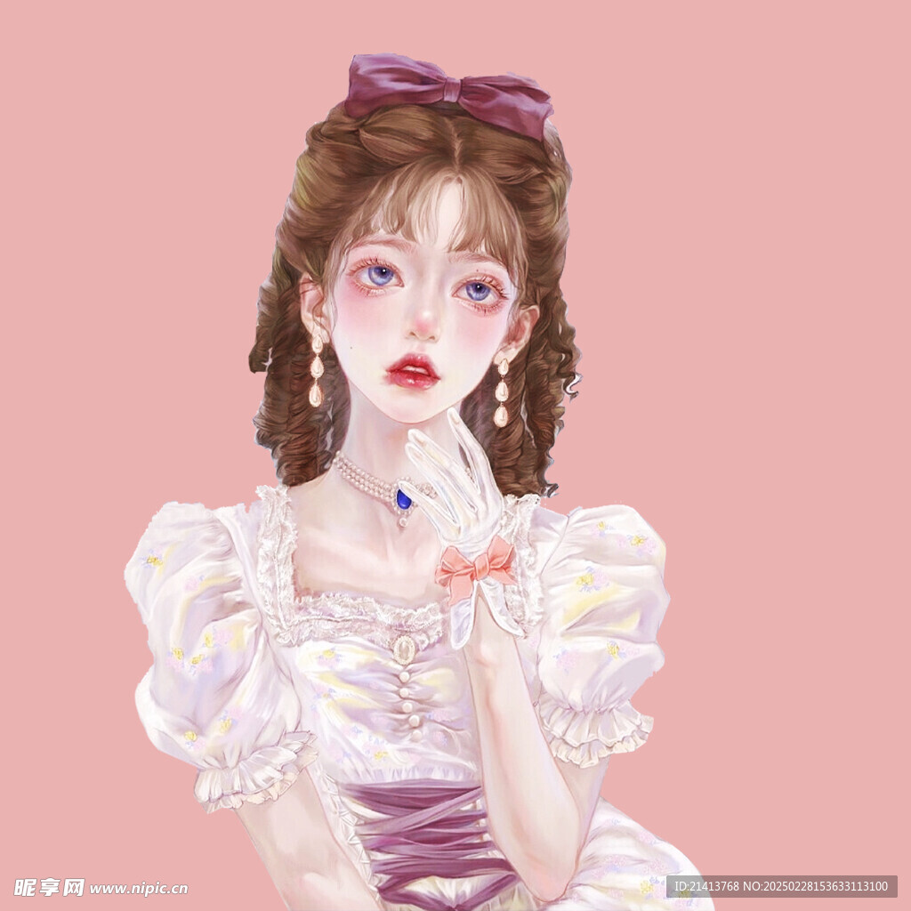 手繪女孩女人 