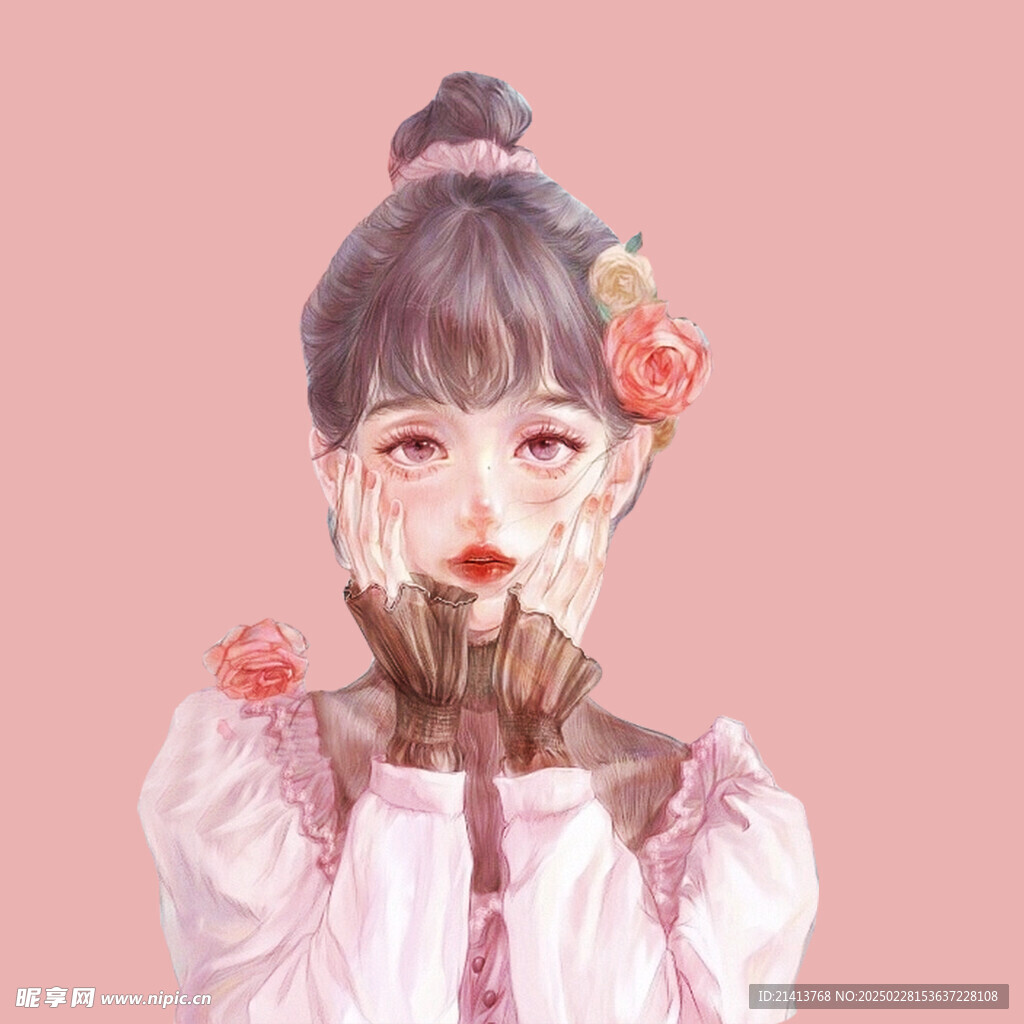 手繪女孩女人 