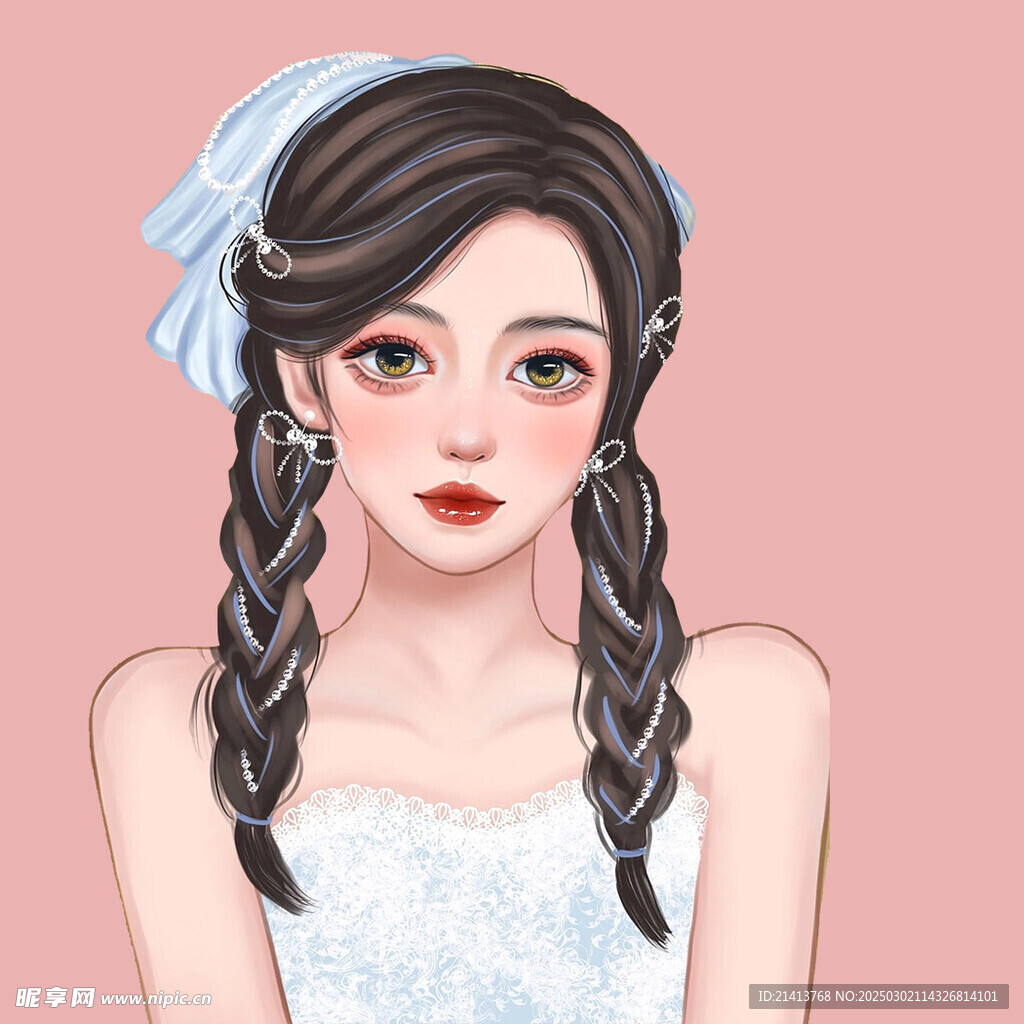 手繪女孩女人 