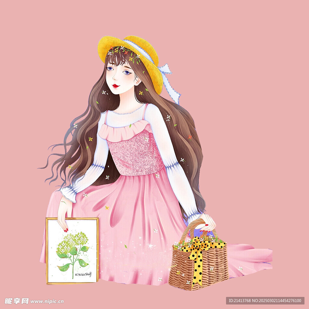 手繪女孩女人 
