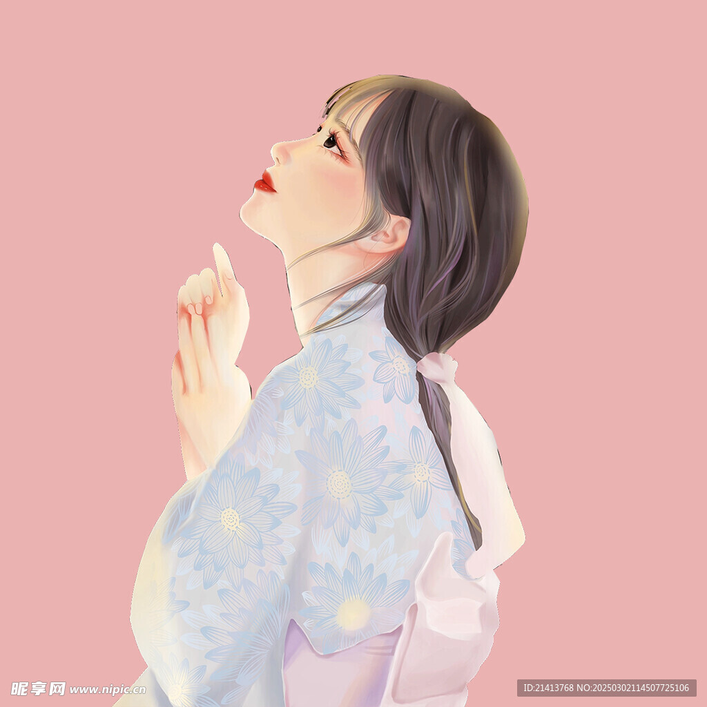 手繪女孩女人 