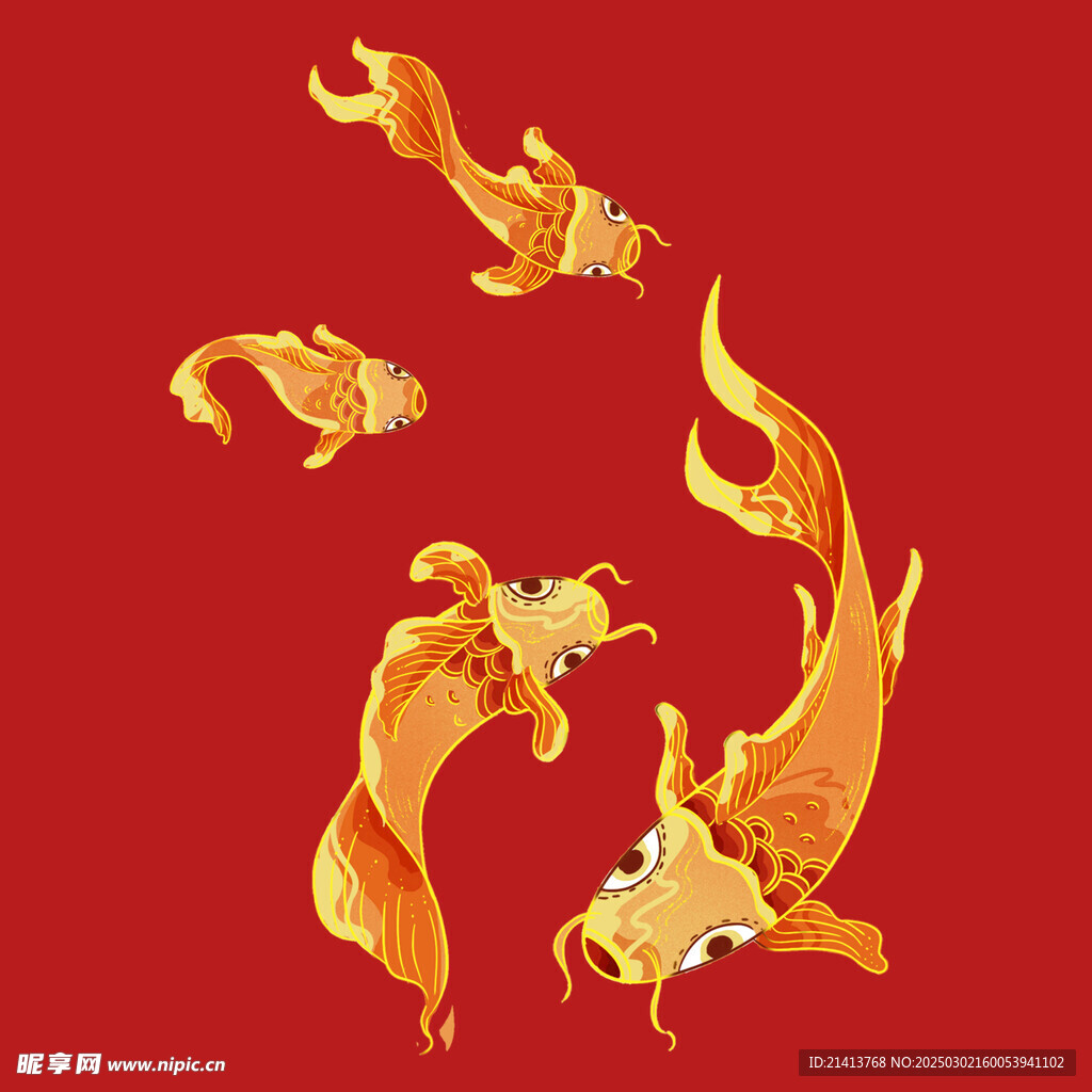 手繪錦鯉金魚