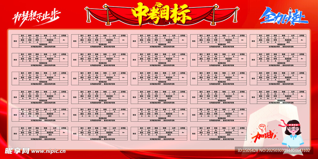 中考目標海報