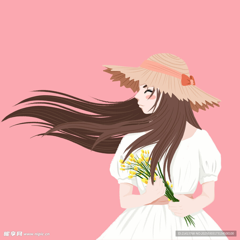 手繪女孩女人