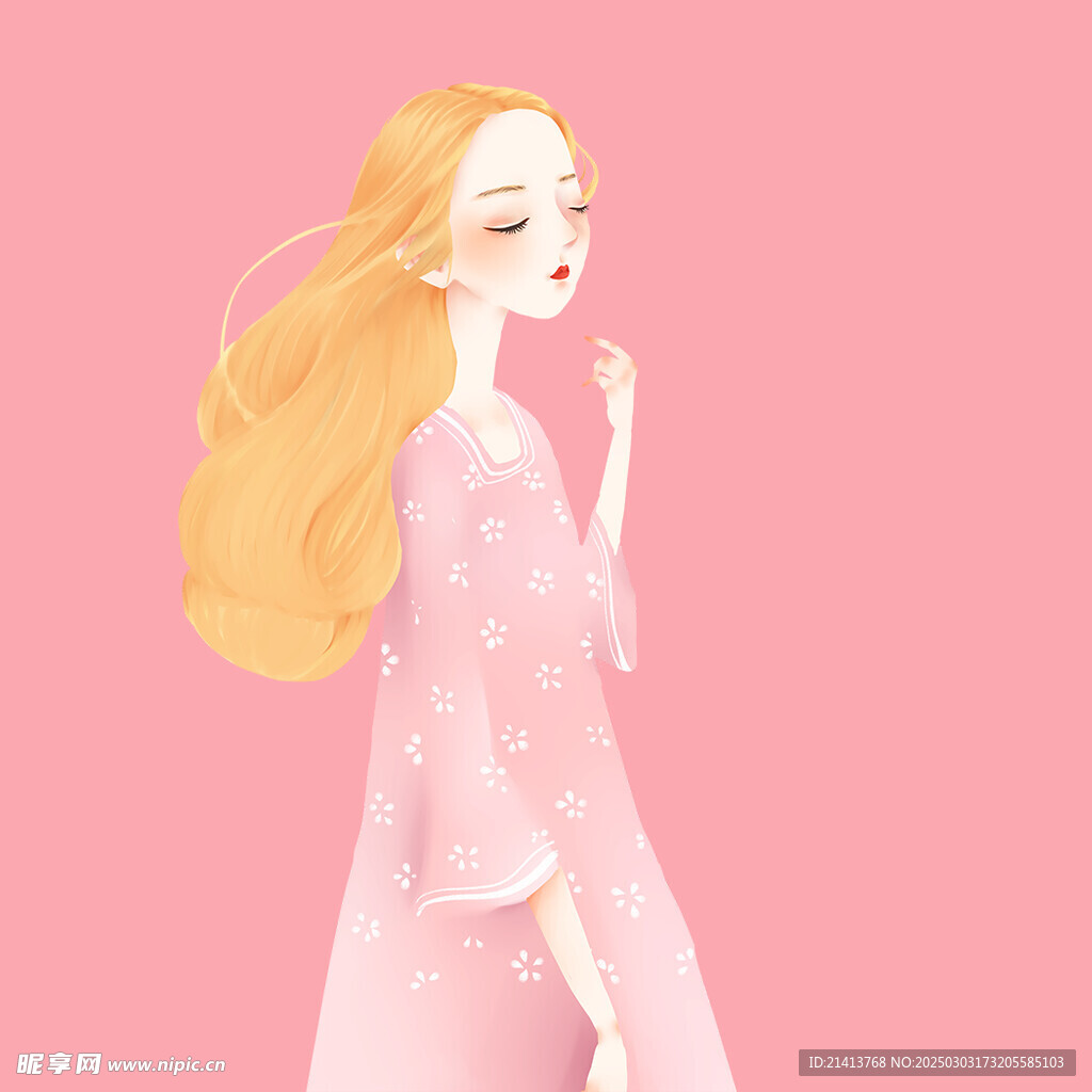 手繪女孩女人 