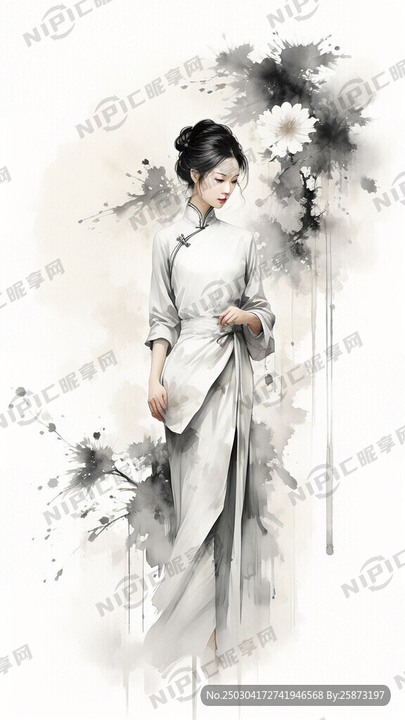 旗袍  女性 優(yōu)雅 團(tuán)扇