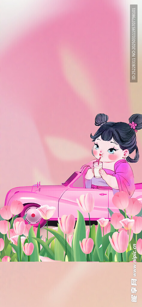 女神節海報背景分層圖