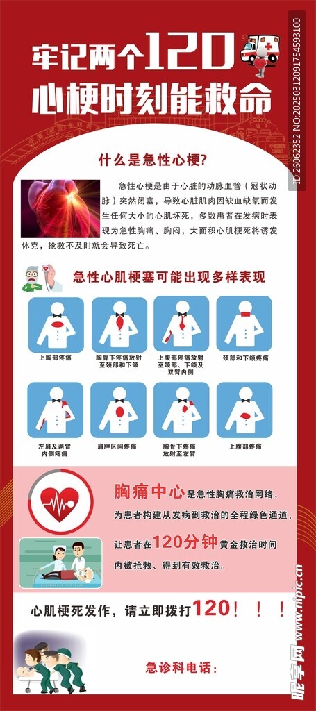 心梗120急救展架