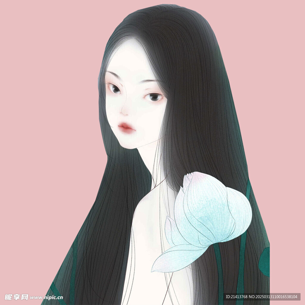 手繪女孩女人