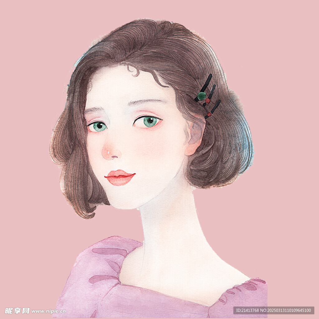 手繪女孩女人