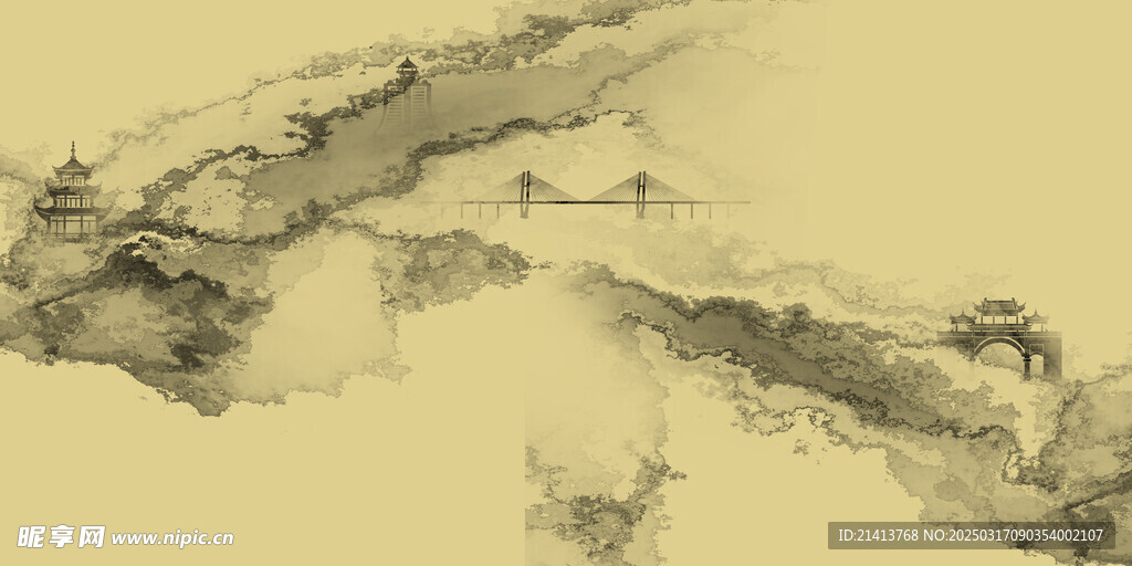 古典水墨背景 