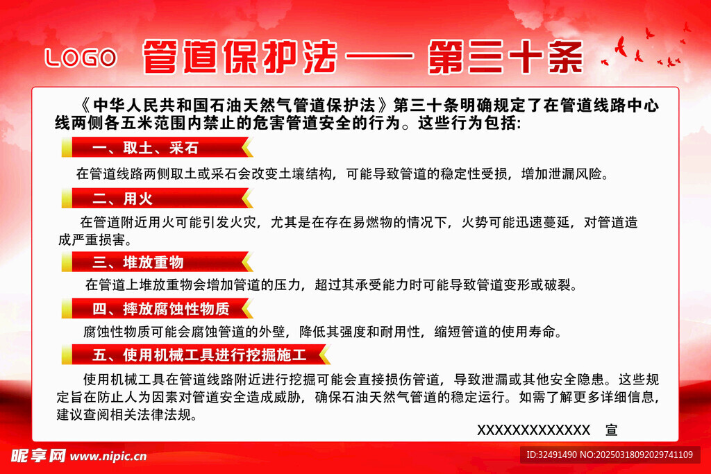 管道保護展板