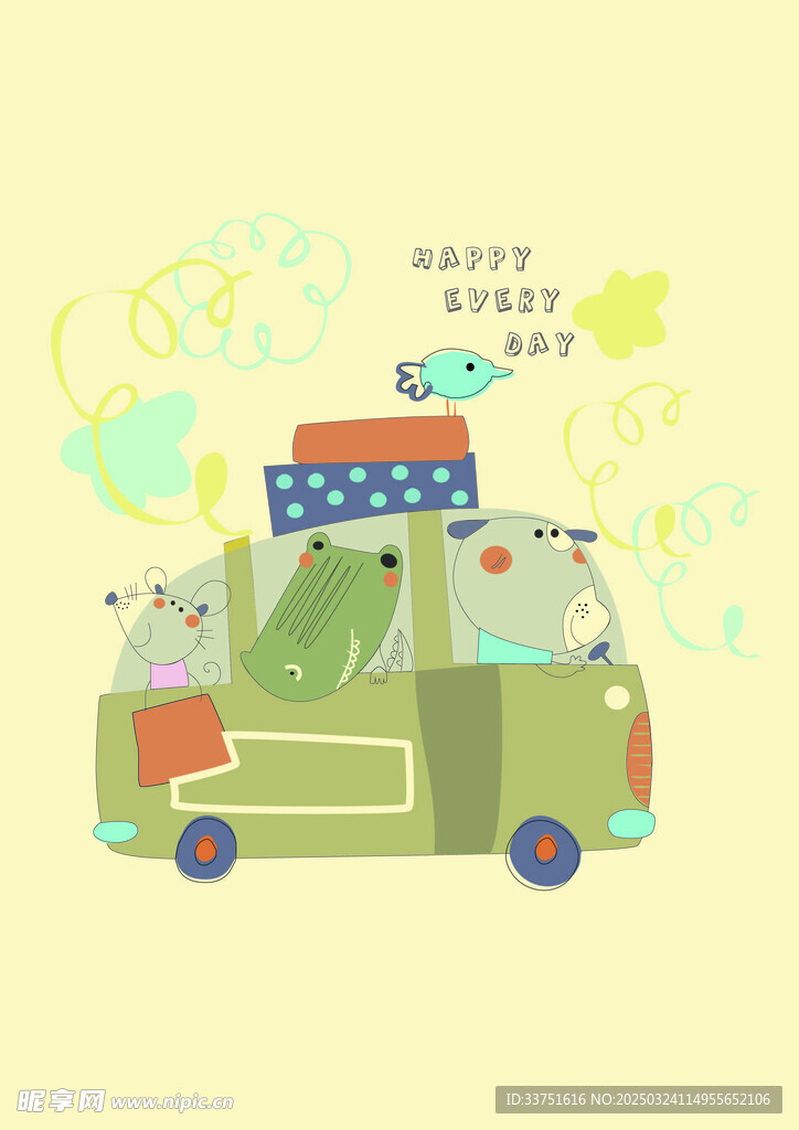 卡通動物插畫