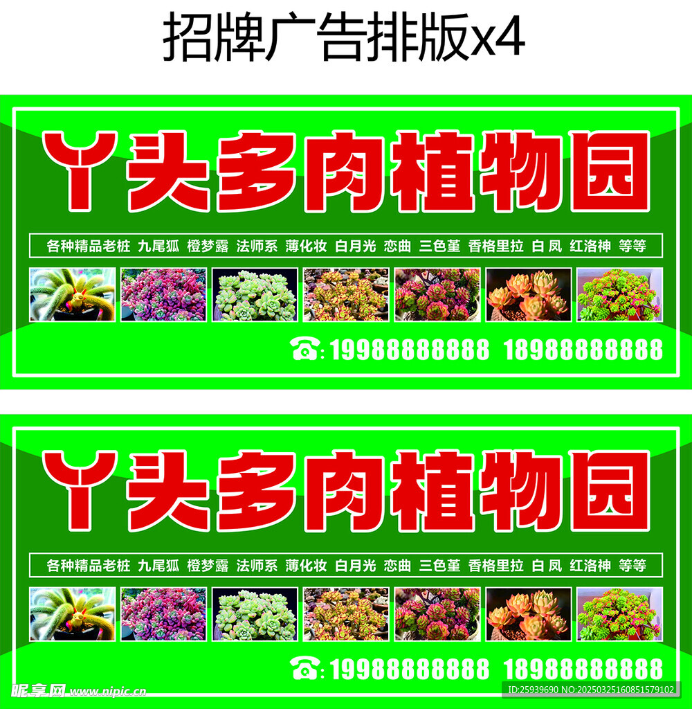 綠植多肉招牌廣告排版