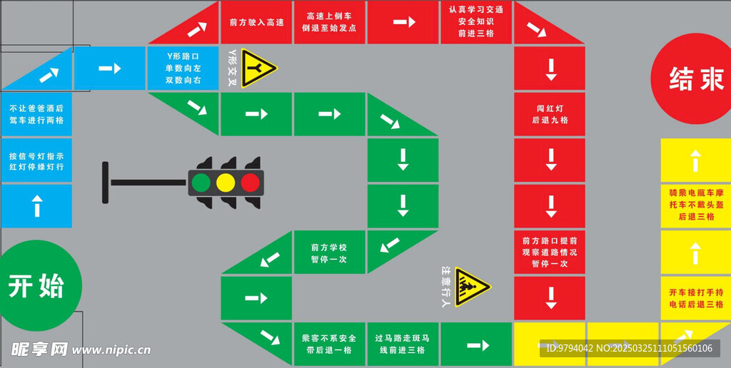 交通安全飛行棋地面學(xué)校游戲