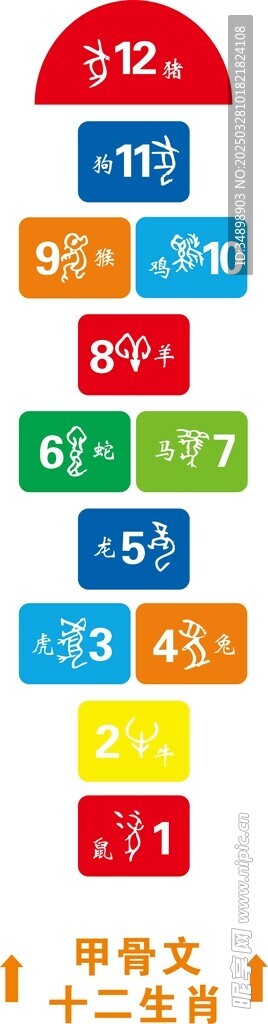 十二生肖甲骨文跳房子