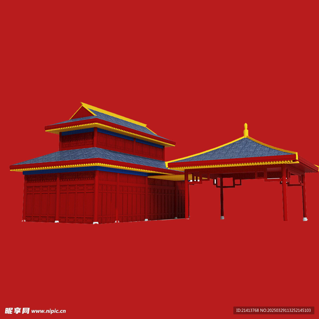手繪古代建筑