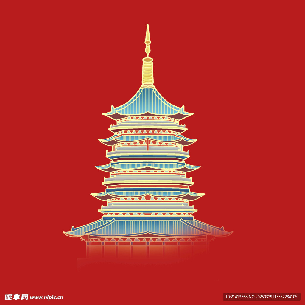 手繪古代建筑