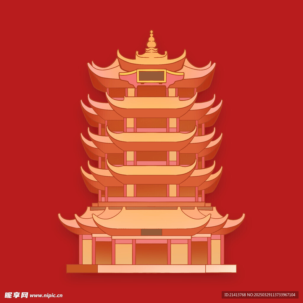 手繪古代建筑