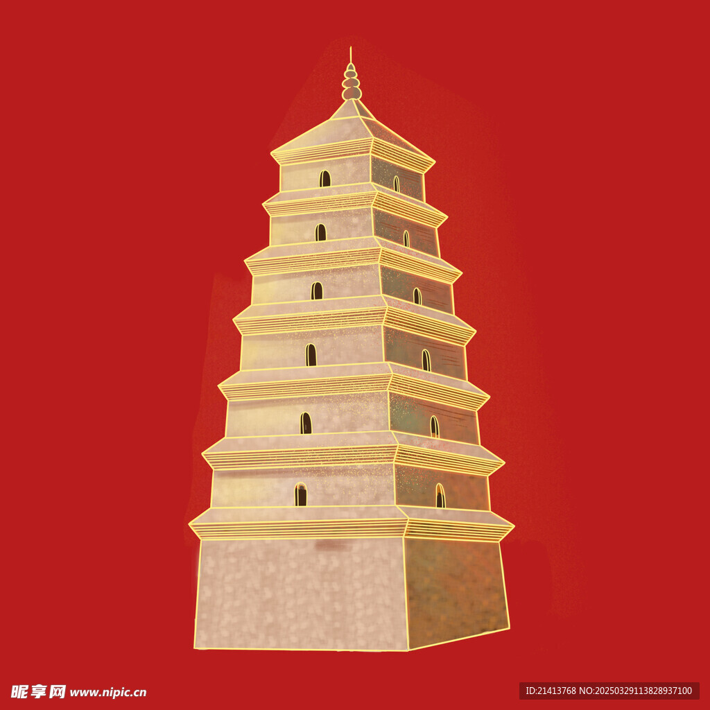 手繪古代建筑