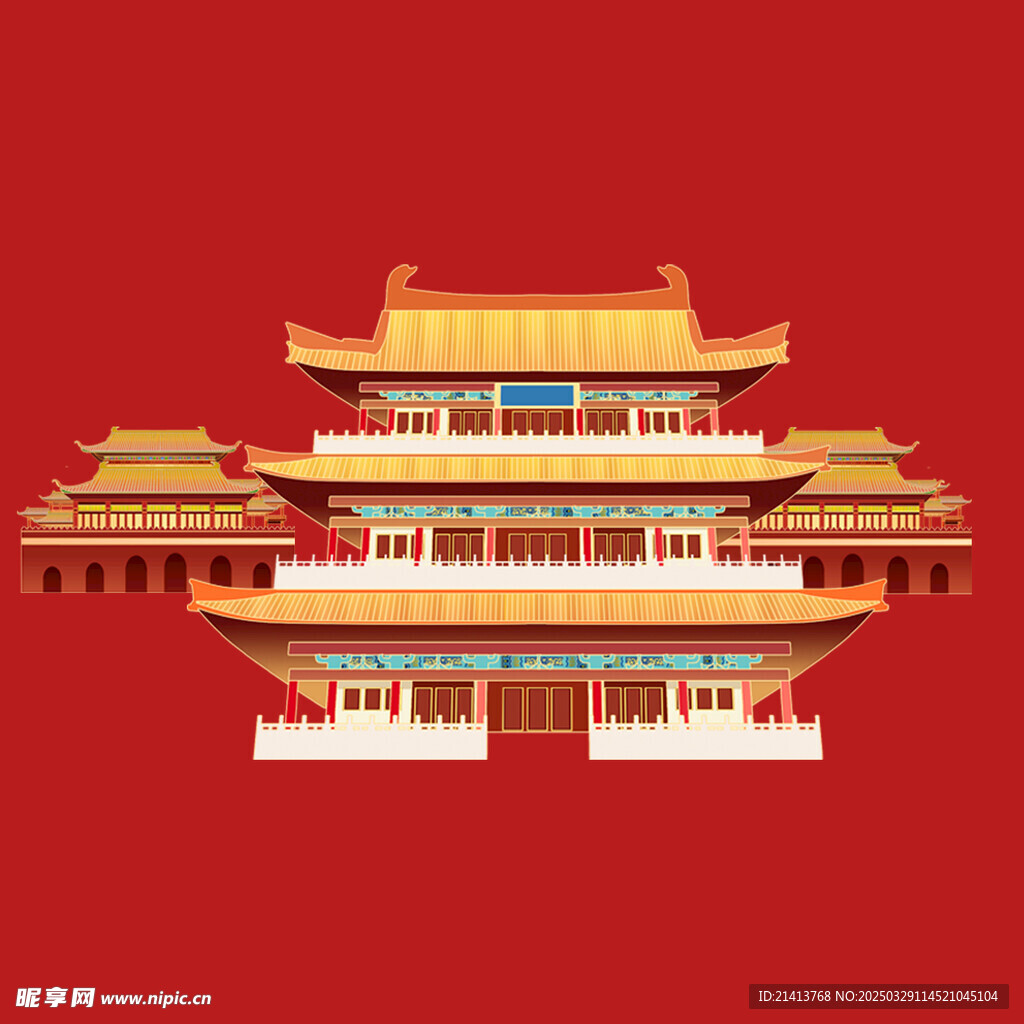 手繪古代建筑